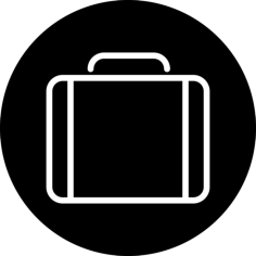 Briefcase Thin Outline Symbol In A Circle Contour Svg Vector, Free Vectors File